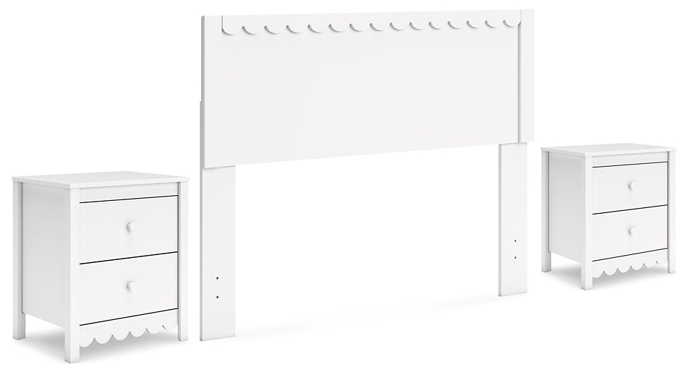 Hallityn  Panel Headboard With 2 Nightstands