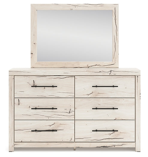 Lawroy  Panel Bed With Mirrored Dresser