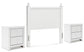 Mollviney  Panel Headboard With 2 Nightstands