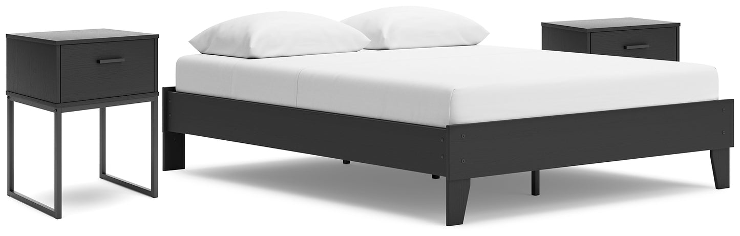 Socalle  Platform Bed With 2 Nightstands