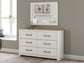 Linnocreek  Panel Bed With Mirrored Dresser