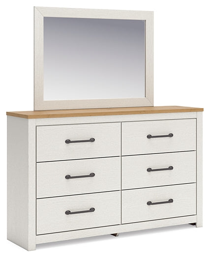 Linnocreek  Panel Headboard With Mirrored Dresser And 2 Nightstands