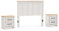 Linnocreek  Panel Headboard With 2 Nightstands