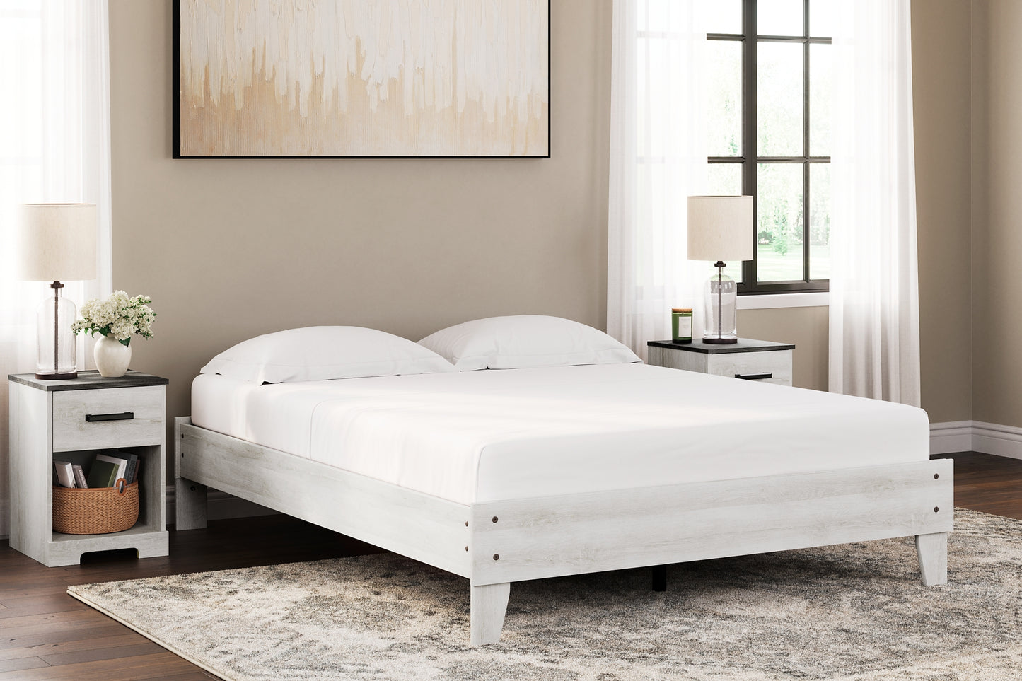 Shawburn  Platform Bed With 2 Nightstands