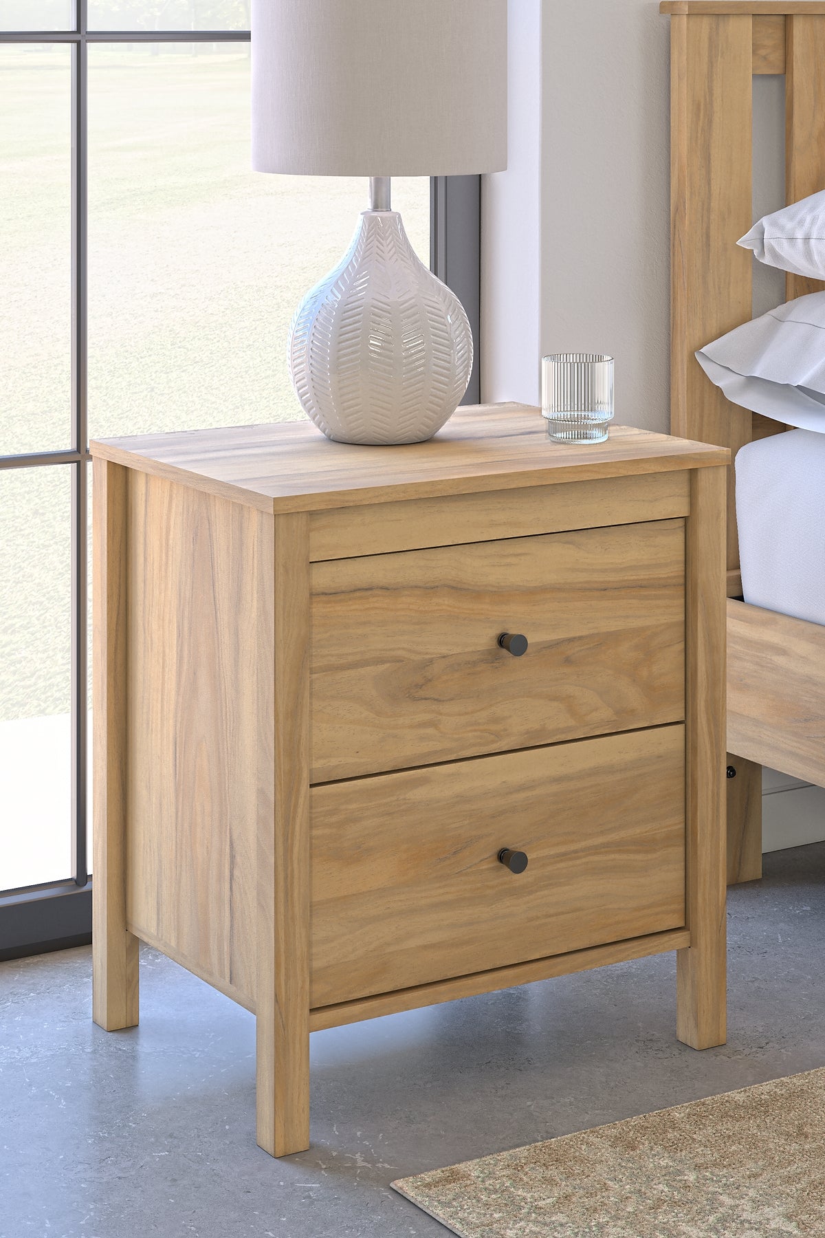 Bermacy  Panel Headboard With 2 Nightstands