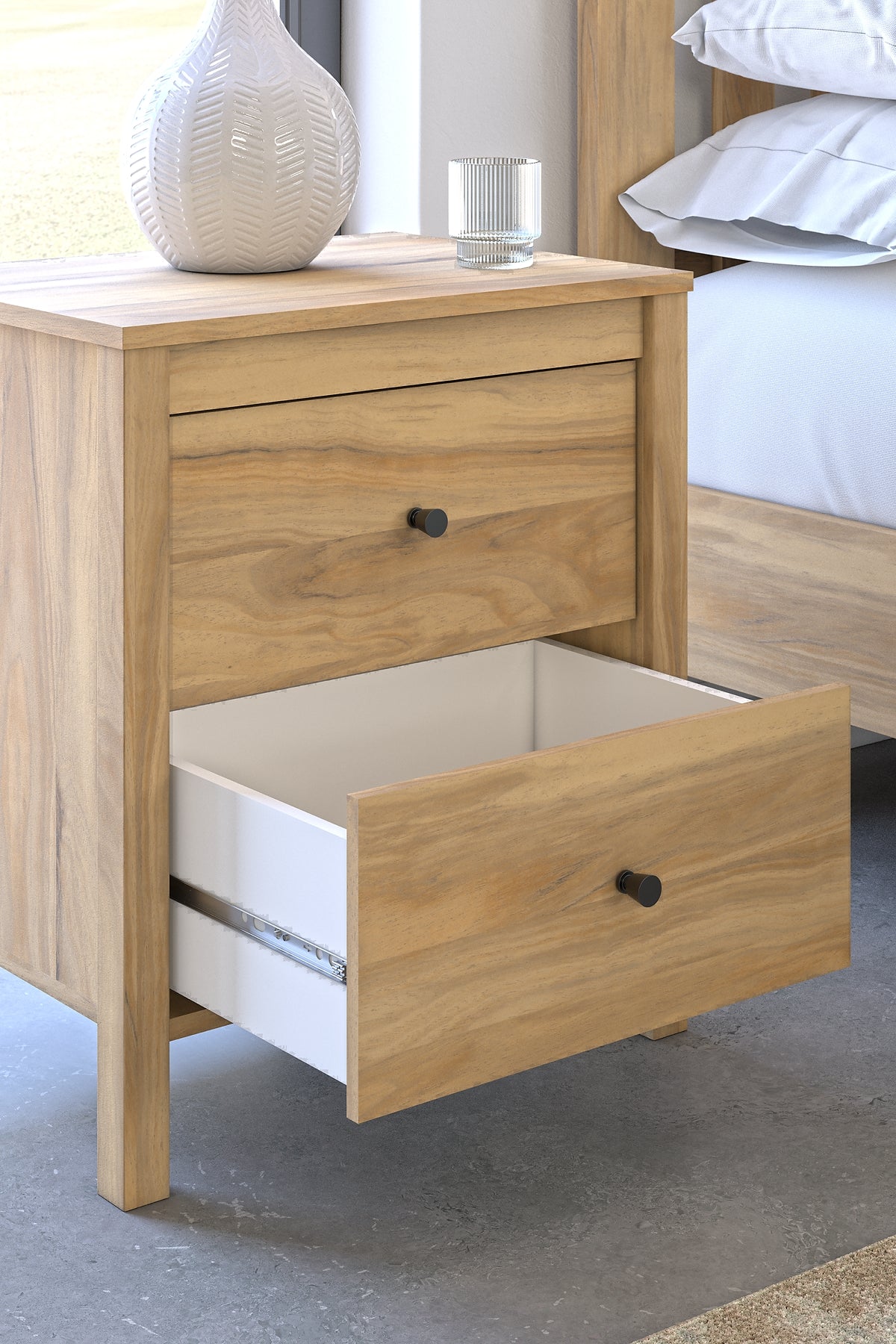 Bermacy  Panel Headboard With 2 Nightstands