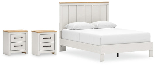 Linnocreek  Panel Bed With 2 Nightstands