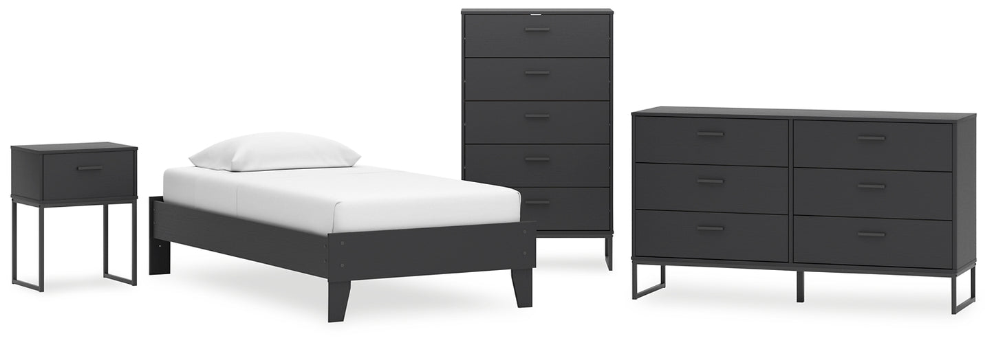 Socalle  Platform Bed With Dresser, Chest And Nightstand