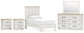 Linnocreek  Panel Bed With Mirrored Dresser And 2 Nightstands