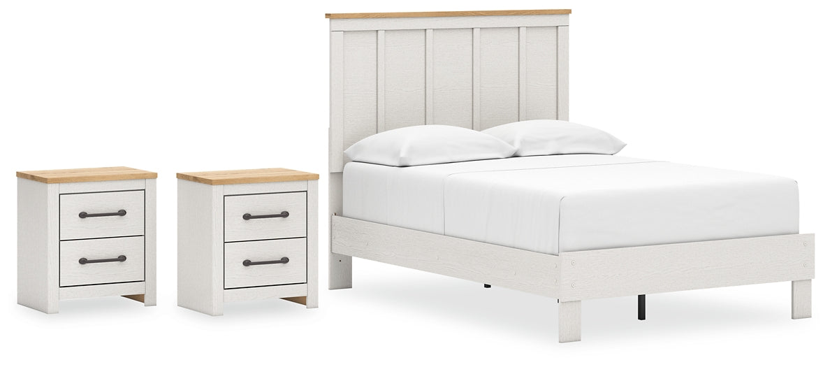 Linnocreek  Panel Bed With 2 Nightstands