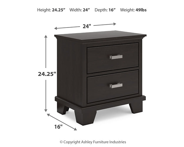 Covetown  Panel Bed With Nightstand