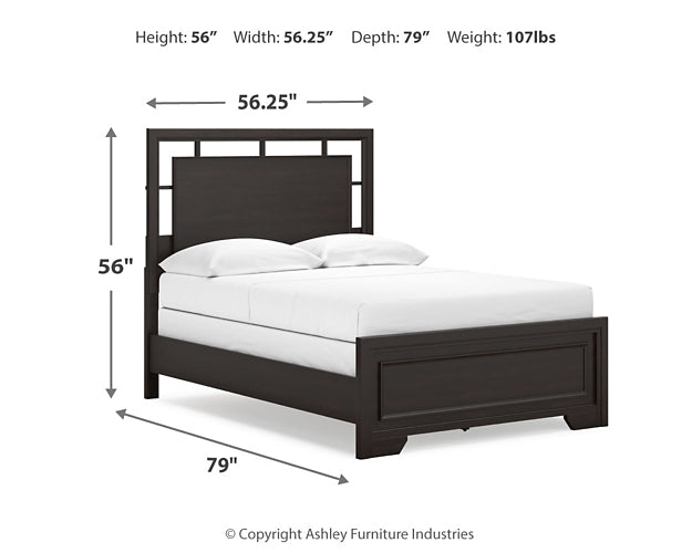 Covetown  Panel Bed With Mirrored Dresser And Chest