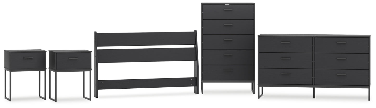 Socalle  Panel Headboard With Dresser, Chest And 2 Nightstands