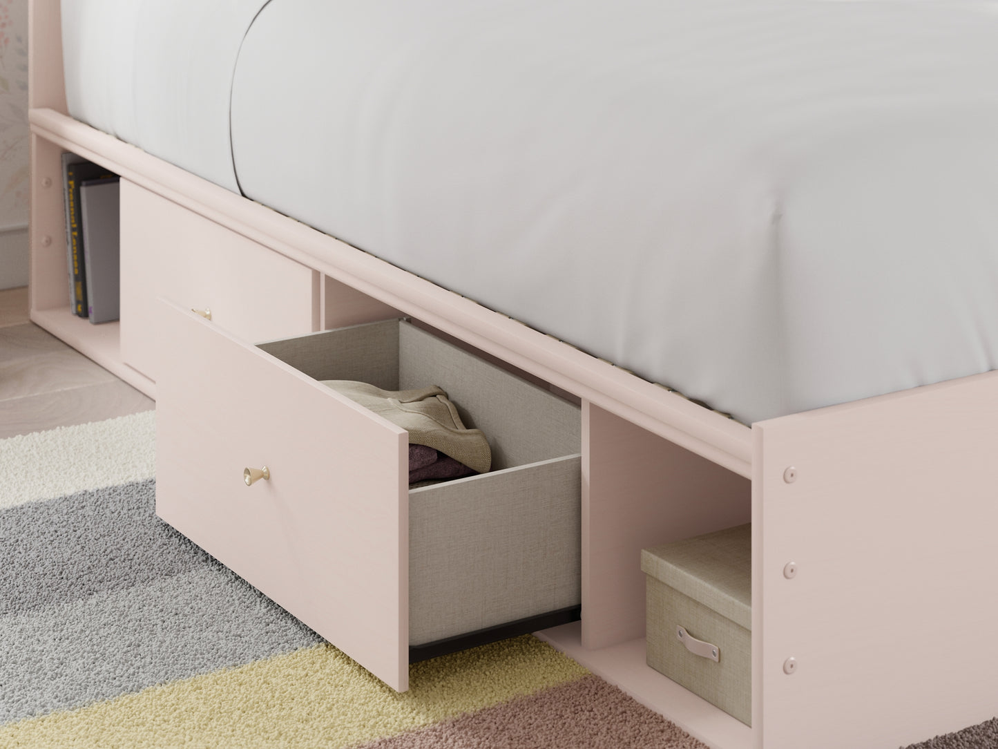 Wistenpine  Upholstered Panel Bed With Storage