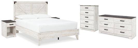 Shawburn  Platform Bed With Dresser, Chest And 2 Nightstands