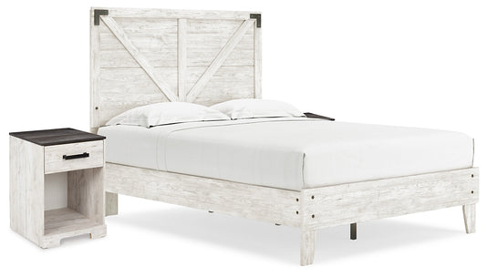 Shawburn  Panel Platform Bed With 2 Nightstands