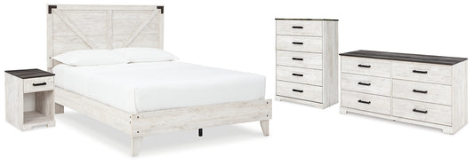 Shawburn  Platform Bed With Dresser, Chest And Nightstand