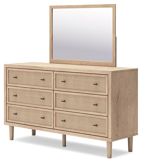 Cielden  Panel Headboard With Mirrored Dresser And Chest