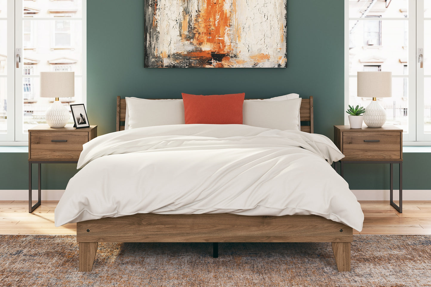 Deanlow  Panel Headboard With 2 Nightstands