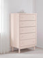 Wistenpine  Upholstered Panel Headboard With Mirrored Dresser, Chest And Nightstand