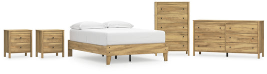 Bermacy  Platform Bed With Dresser, Chest And 2 Nightstands