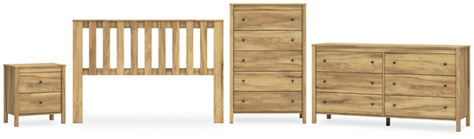 Bermacy  Panel Headboard With Dresser, Chest And Nightstand