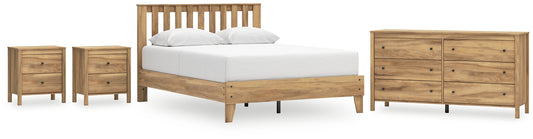 Bermacy  Platform Panel Bed With Dresser And 2 Nightstands