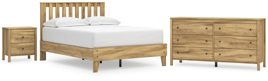 Bermacy  Platform Panel Bed With Dresser And Nightstand