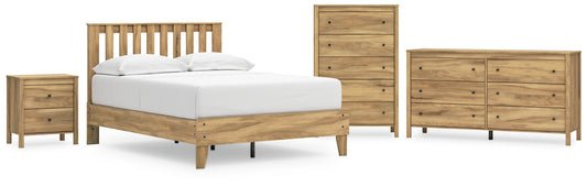 Bermacy  Platform Panel Bed With Dresser, Chest And Nightstand