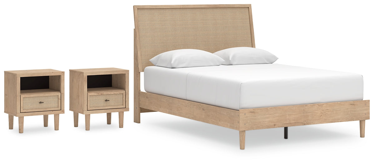 Cielden  Panel Bed With 2 Nightstands