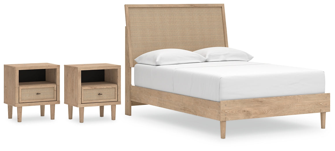 Cielden  Panel Bed With 2 Nightstands