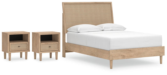 Cielden  Panel Bed With 2 Nightstands