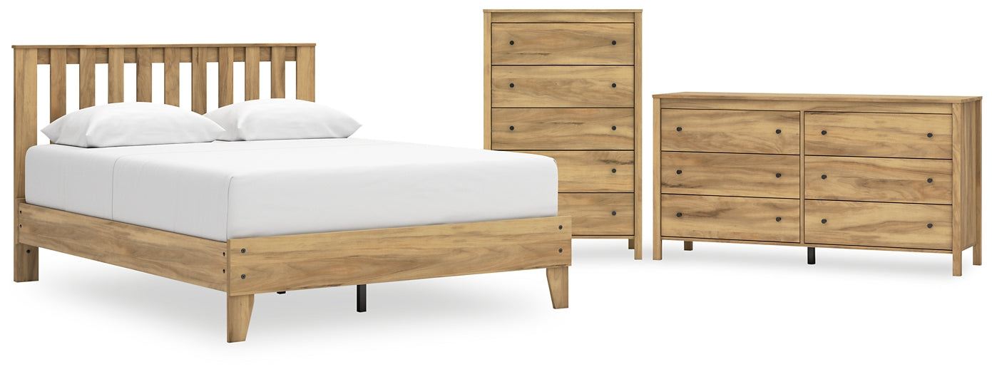 Bermacy  Platform Panel Bed With Dresser And Chest