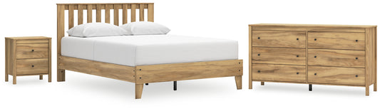 Bermacy  Platform Panel Bed With Dresser And Nightstand