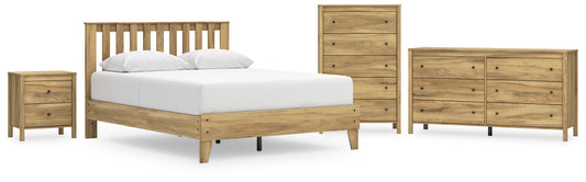 Bermacy  Platform Panel Bed With Dresser, Chest And Nightstand