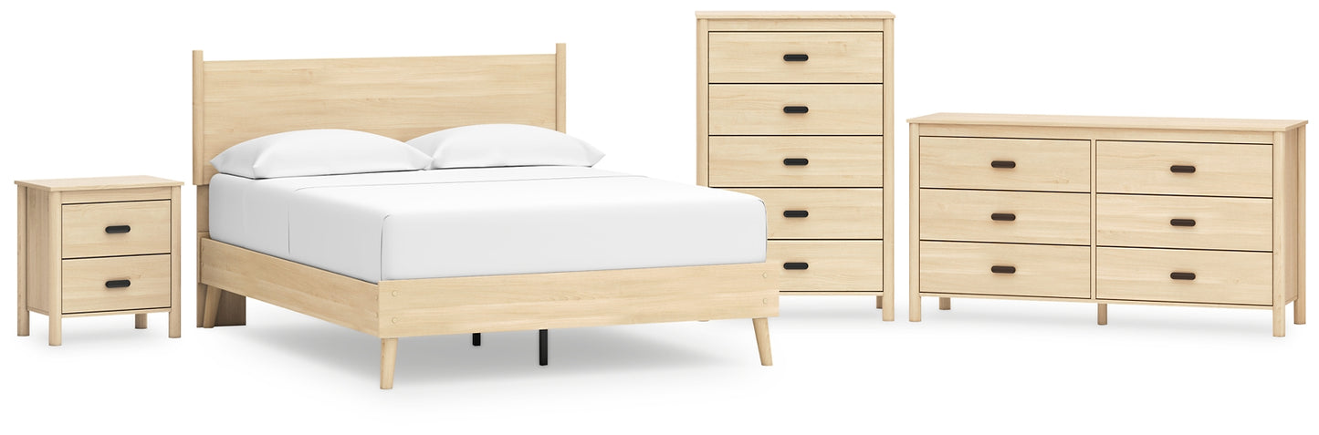 Cabinella  Platform Panel Bed With Dresser, Chest And Nightstand