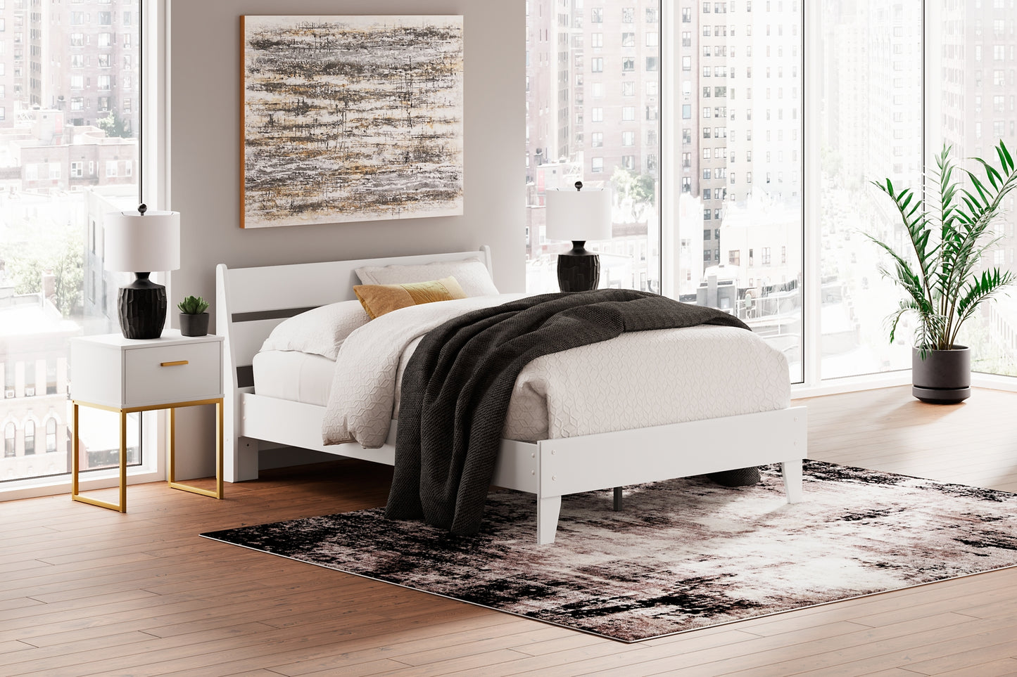 Ashley Express - Socalle  Panel Platform Bed With 2 Nightstands