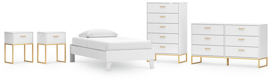 Socalle  Platform Bed With Dresser, Chest And 2 Nightstands