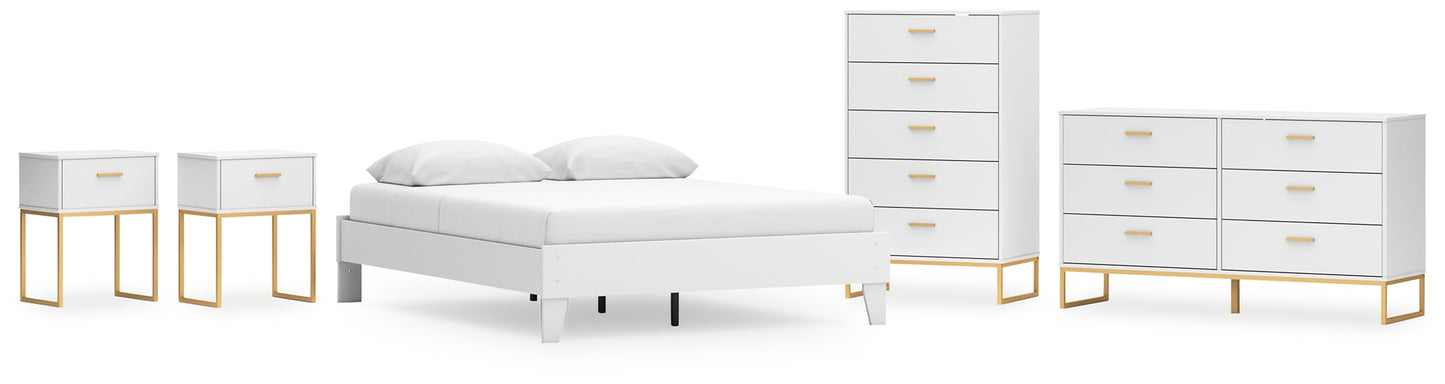 Socalle  Platform Bed With Dresser, Chest And 2 Nightstands