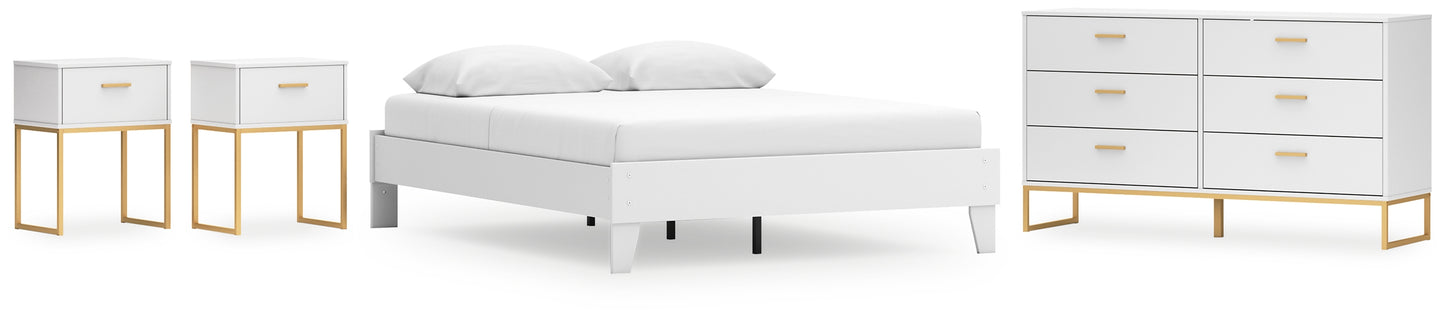 Socalle  Platform Bed With Dresser And 2 Nightstands