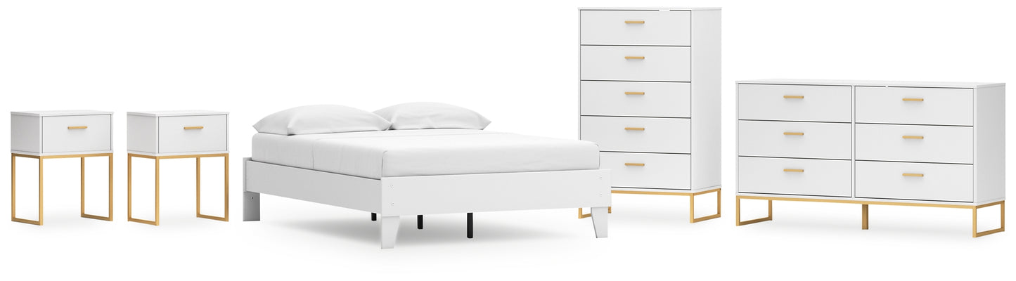 Socalle  Platform Bed With Dresser, Chest And 2 Nightstands