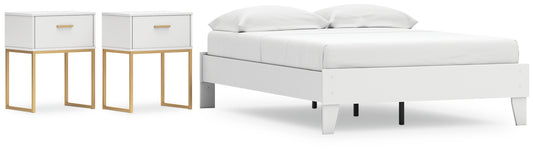 Socalle  Platform Bed With 2 Nightstands