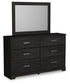 Belachime  Panel Bed With Mirrored Dresser And 2 Nightstands