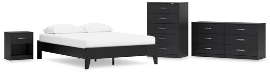 Ashley Express - Finch  Platform Bed With Dresser, Chest And Nightstand