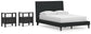 Cadmori  Upholstered Bed With 2 Nightstands