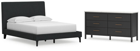 Cadmori  Upholstered Bed With Dresser