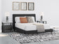 Cadmori  Upholstered Bed With Mirrored Dresser And 2 Nightstands