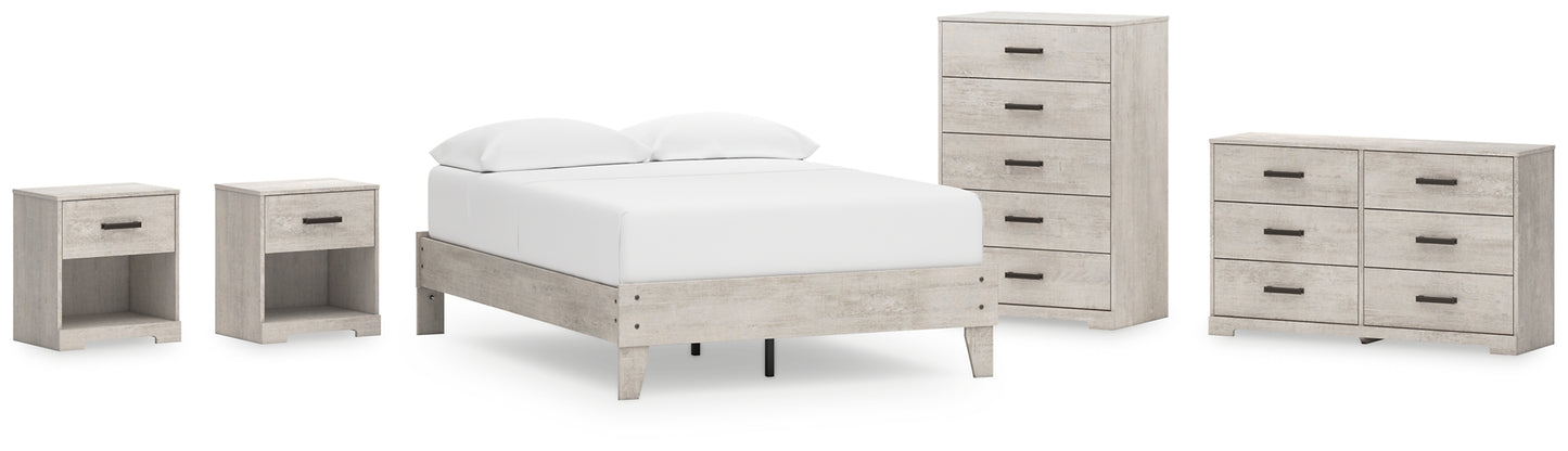 Ashley Express - Shawburn  Platform Bed With Dresser, Chest And 2 Nightstands