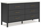 Cadmori  Upholstered Bed With Dresser And 2 Nightstands