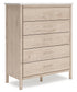 Cadmori  Upholstered Panel Bed With Mirrored Dresser, Chest And 2 Nightstands